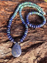 Lapis lazuli s chryzokolom - sada šperkov