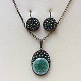 Náhrdelníky - náhrdelník: zelená mozaika - 8984795_