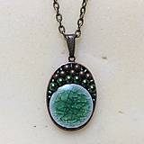 Náhrdelníky - náhrdelník: zelená mozaika - 8984796_