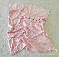 Detský textil - Obojstranné minky deky   (Blush) - 8987110_