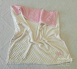 Detský textil - Obojstranné minky deky   (Ivory/Blush) - 8987113_