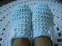 Ponožky, pančuchy, obuv - Háčkované papuče v nebovo modrej - 8984314_