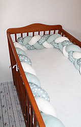 Detský textil - Mintobodky, zapletaný mantinel do postieľky alebo postele, viac farieb a rozmerov - 8987850_