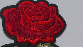 Galantéria - Nažehľovačka Červená ružička (NZ306) - 8984291_