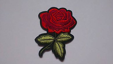 Galantéria - Nažehľovačka Červená ružička (NZ306) - 8984299_