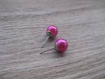 Perly napichovačky - chirurgická oceľ 10mm (Cyklaménovo ružové perly - chirurgická oceľ, č.1680)