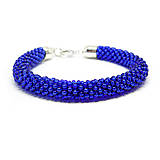 Náramky - SNAKE kráľovská modrá - výrazné korálkové náramky - 8988412_