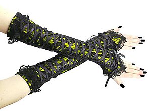 Rukavice - Gothic čipkové spoločenské rukavice 0320H - 8995530_