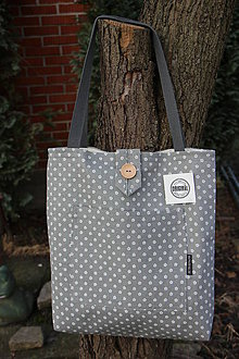 Nákupné tašky - Taška pro slečny, paní-Drobné kytičky na šedé - 8997951_