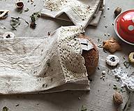 Úžitkový textil - Vrecko na chlieb z hrubého ľanového plátna - 8998664_