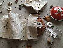 Úžitkový textil - Vrecúško na chlieb z hrubého ľanového plátna (40x30 po zapnutí) - 8998813_