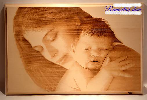 Dekorácie - Gravírovaná fotka v lipovom dreve formát 30 x 45 cm - 9003249_