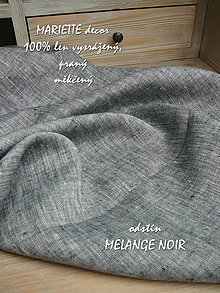 Textil - 100% len metráž, 190g/m2...odstín MELANGE NOIR - 9005757_