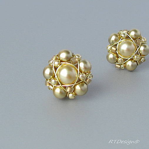 Náušnice - Napichovačky GOLDEN FLOWERS - 9003453_