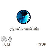 Korálky - SWAROVSKI® ELEMENTS 1122 Rivoli - Crystal Bermuda Blue, SS 39(8mm), bal.1ks - 9006973_