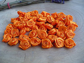 Galantéria - saténové ružičky 13 až 15 mm - 20 ks - 9004361_