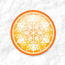 Dekorácie - Vločkové citrusy - grafika na zdobenie koláčov (pomarančový) - 9006253_