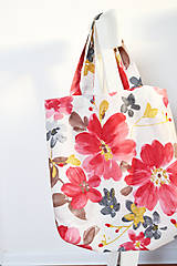 Nákupné tašky - Nákupná kvetovaná taška  - 9007354_