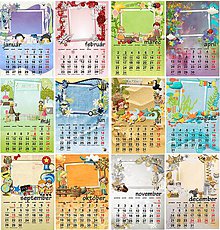 Papiernictvo - rodinný kalendár s fotkami rôzne veľkosti - 9013368_