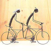 Dekorácie - Duo na tandemovom bicykli - 9013341_