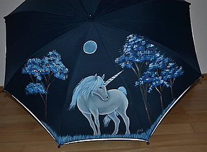 Iné doplnky - ručne maľovaný dáždnik - jednorožec - 9012519_