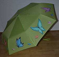 Iné doplnky - Ručne maľovaný dáždnik - motýľe - 9012561_