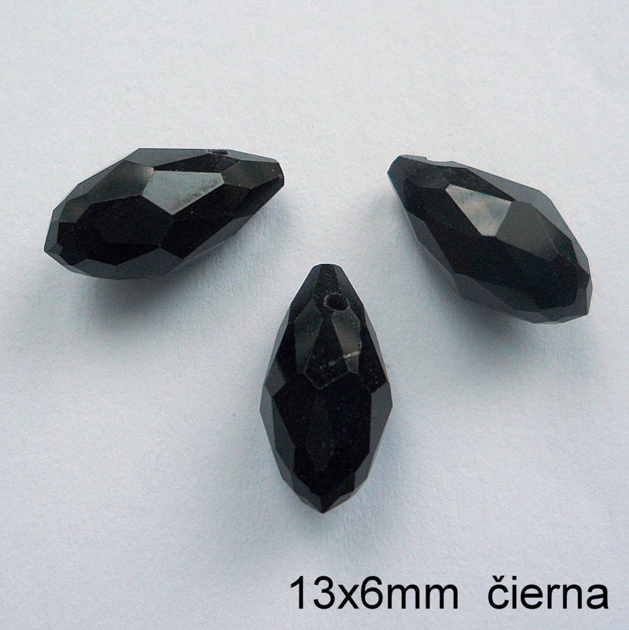 Brúsená kvapka 13x6mm-1ks (čierna)