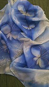 Šatky - modro sivé motýle - 9018437_