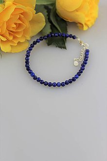 Náramky - Lapis lazuli a striebro náramok - 9019051_