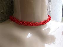 Čipkovaný náhrdelník obojok choker (červený náhrdelník obojok choker č.1707)