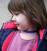 Detské doplnky - Čipkovaný dievčenský náhrdelník obojok choker (kráľovsky modrý dievčenský náhrdelník obojok choker č.1709) - 9018056_