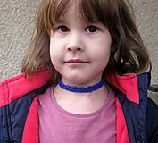 Detské doplnky - Čipkovaný dievčenský náhrdelník obojok choker (kráľovsky modrý dievčenský náhrdelník obojok choker č.1709) - 9018057_