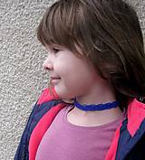 Detské doplnky - Čipkovaný dievčenský náhrdelník obojok choker (kráľovsky modrý dievčenský náhrdelník obojok choker č.1709) - 9018058_