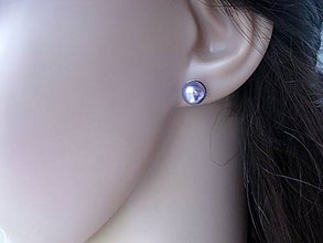 Náušnice - Perly napichovačky 8mm - chirurgická oceľ (Fialové perly napichovačky 8mm - chirurgická oceľ, č.1690) - 9017446_