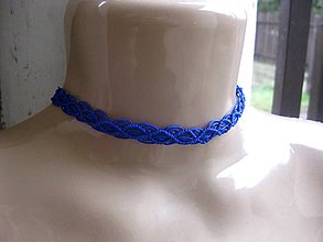 Náhrdelníky - Čipkovaný náhrdelník obojok choker (kráľovsky modrý náhrdelník obojok choker č.1702) - 9017883_