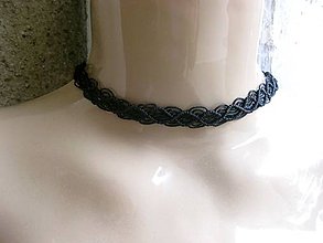 Náhrdelníky - Čipkovaný náhrdelník obojok choker (čierny náhrdelník obojok choker č.1704) - 9017929_