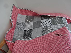 Detský textil - Patchwork deka pre detičky  (100 cm x 130 cm - Ružová) - 9015284_