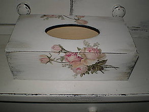 Dekorácie - Box na servítky ružičky - 9018377_