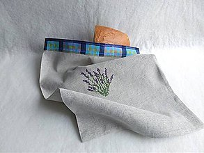 Úžitkový textil - Ľanový chlebník s levanduľou(31x44) cm - 9021800_