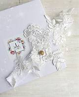Spodná bielizeň - Luxusny svadobný podväzok so zirkónovou guličkou - 9022173_