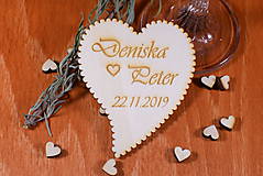 Darčeky pre svadobčanov - Svadobná magnetka drevená gravírovaná 124 - 9021884_