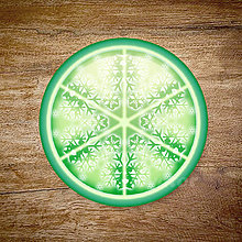 Grafika - Vločkové citrusy 2 - grafika na zdobenie koláčov (Zelená) - 9023766_