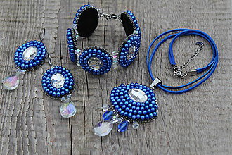 Sady šperkov - súprava z modrých perličiek - 9026579_