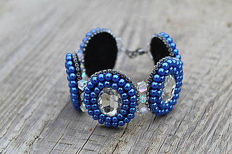 Sady šperkov - súprava z modrých perličiek (náramok z modrých perličiek) - 9026592_