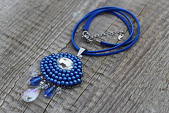 Sady šperkov - súprava z modrých perličiek (náhrdelník z modrých perličiek) - 9026654_
