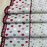 Úžitkový textil - Režné variácie bordo - stredový obrus - 9027421_