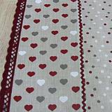 Úžitkový textil - Režné variácie bordo - stredový obrus - 9027425_