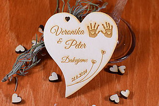 Darčeky pre svadobčanov - Svadobná magnetka drevená gravírovaná 127 - 9025443_