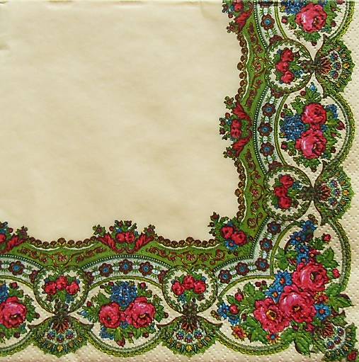 Papier - S1125 - Servítky - folk, folklórny, ľudový, orientálny, výšivka - 9032590_