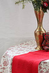 Úžitkový textil - Obrus. Ľanová štóla ručne tkaná - 9035502_